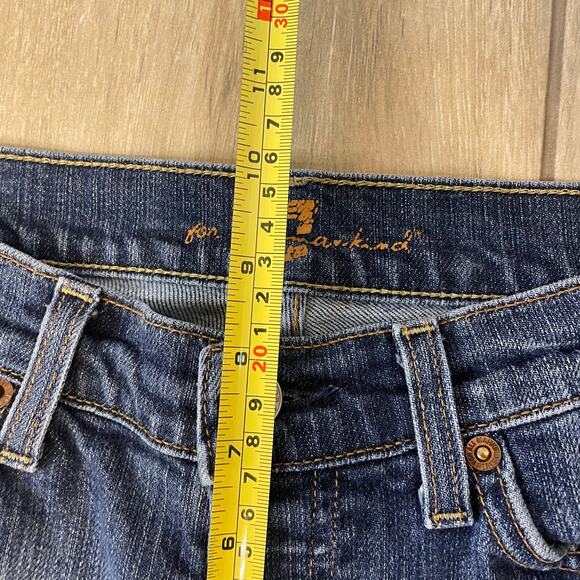 7 For All Mankind Boycut Women’s Jeans Sz 27 Blue Denim Bootcut USA Made - Picture 7 of 12